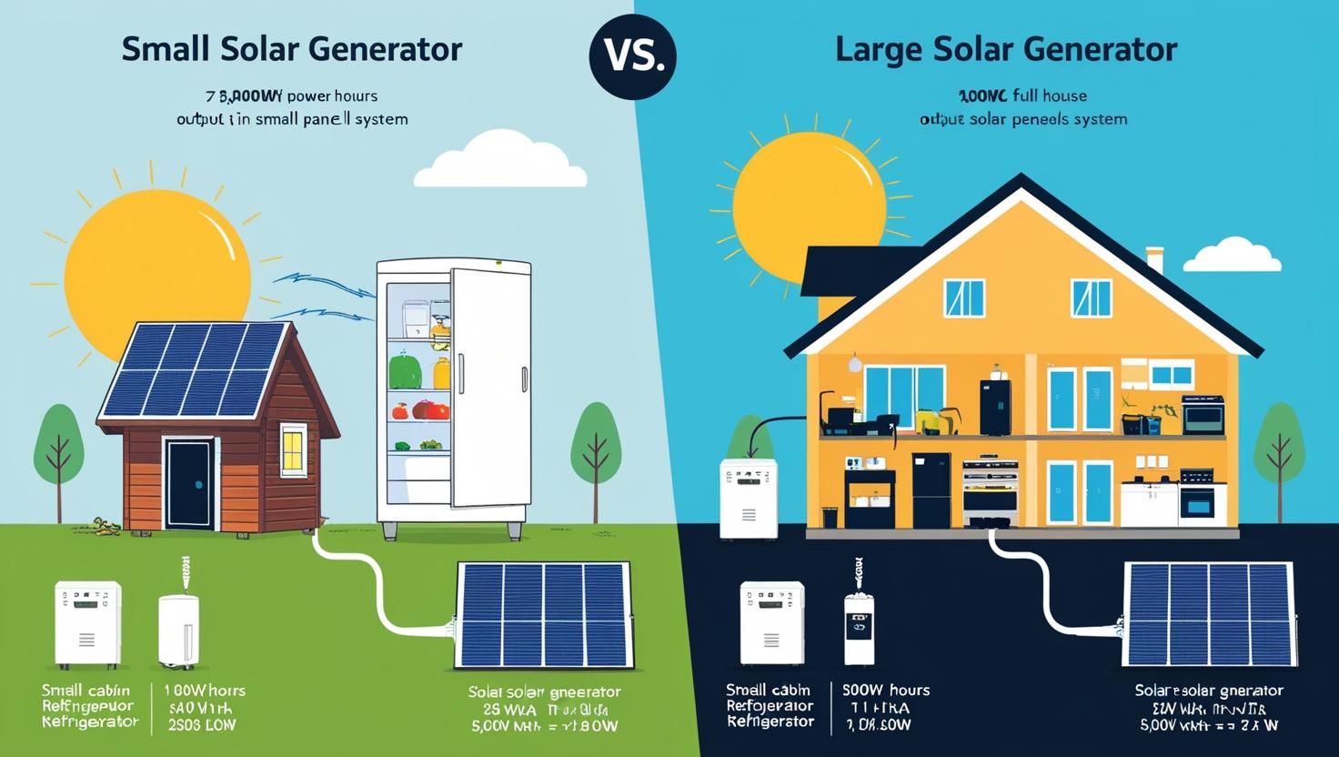 Choosing the Right Solar Generator Size comparison